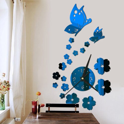1 Set Hanging Clock Self-adhesive Time Display Housewarming Gift Hanging Clock