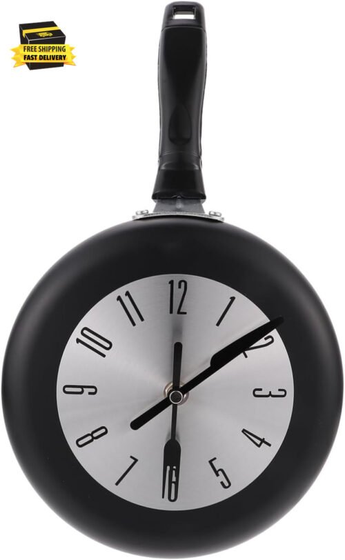 1 Set Pan Wall Clock Mute Hanging Movement Clock Coffee Wall Clocks for Kitchen