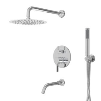 1 Spary 10 in. Dual Shower Head Wall Mounting Fixed and Handheld...