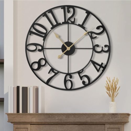 1st owned Wall Clock 24 Inch Round Large Indoor Wall Clocks Battery Operated ...