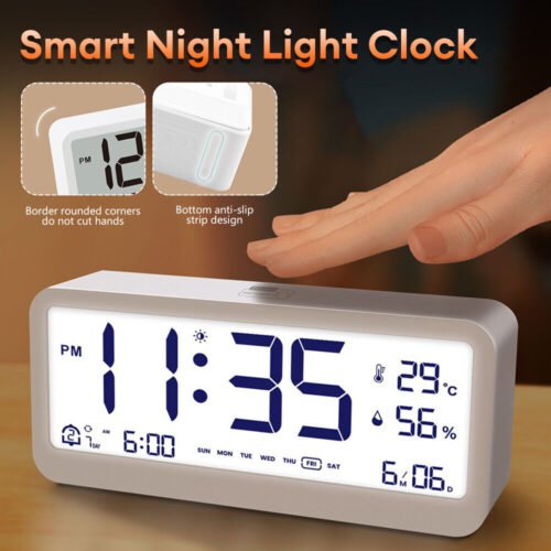 1x Large Screen Digital Clock LED Display Desk Time Temperature Calendar Date
