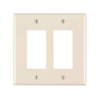2-Gang Light Almond Decora/Rocker Nylon Midway/Midsize Wall Plate (1-Pack) PJ262-T