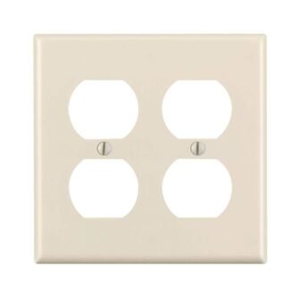 2-Gang Light Almond Duplex Outlet/Receptacle Plastic Standard Wall Plate (1-Pack) 78016-T