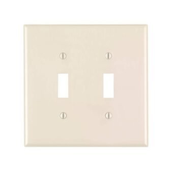 2-Gang Light Almond Toggle Nylon Midway/Midsize Wall Plate (1-Pack) 00PJ2-00T