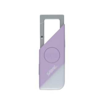 2-in-1 Personal Alarm with SOS Button and 20 Lumen LED Light, Lavender