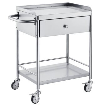 2-Layer Medical Cart Stainless Steel Utility Cart with 220 lbs. CapacityKitchen Cartwith...