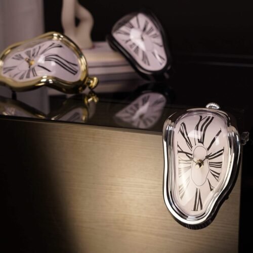 2-Pack DALI Melting Clocks – Surreal Shelf Clock Decor Inspired by Salvador Dali
