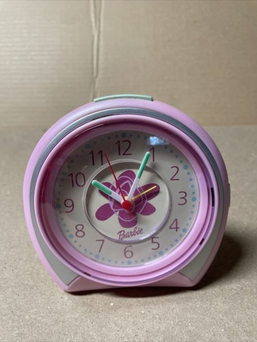 2003 Barbie Analog Alarm Clock BE-303 -Glow in the Dark Hands