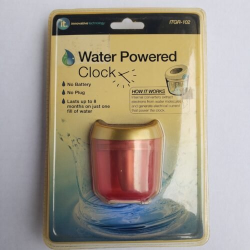 2009 Innovative Technology Water Powered Clock Pink ITGR-102 Lasts 8 Months New