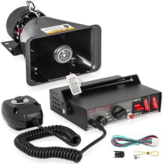 200 W Car Warning Alarm Vehicle 7 Sound Loud Warning Alarm Kit...
