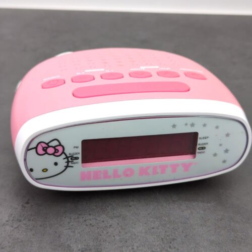 2014 Pink Hello Kitty AM/FM Dual Alarm Clock Radio Test Works Great! No Pwr Cord