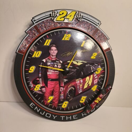 2015 Nascar Enjoy The Ride Jeff Gordon #24 Hanging Racing Race Car Wall Clock