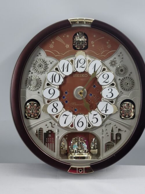 2017 SEIKO Melodies in Motion 17" x 15" Musical Wall Clock w/ Swarovski Crystals