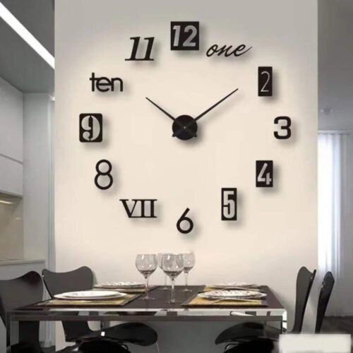2022 New 3D Roman Numeral Acrylic Mirror Wall Clock Sticker Fashion DIY Quartz C