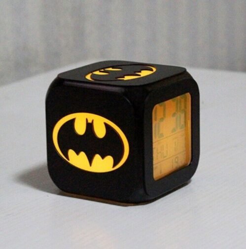 2023 The Batman Digital USB LED Light Electronic Alarm Clock 7 Colors Room Gift