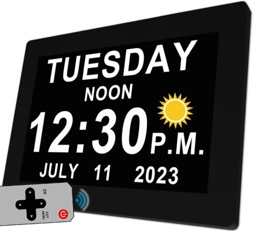 【2025 New】19 Alarms Digital Clock with Voice Talking Time, Auto DST, 20 Custo...