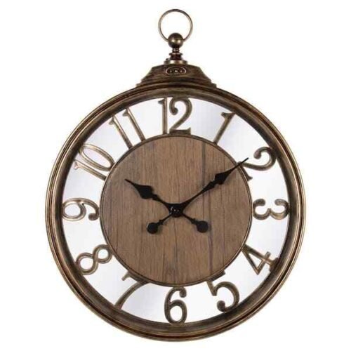 20.5 x 20.5 in. Antique Gold Plastic Round Analog Battery Wall Clock Home Decor