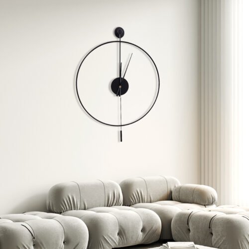20"Classical Large Decorative Wall Clock with Pendulum Modern Non-Ticking Silent
