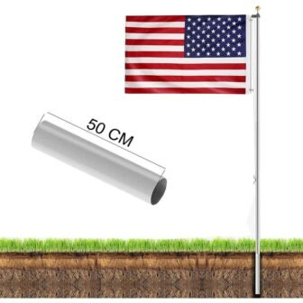 20 ft. Aluminum Sectional Flagpole with 3 in. x 5 in. Polyester...