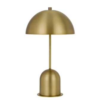 20 in. Antiqued Brass Metal Desk Table Lamp with Antiqued Brass Dome...