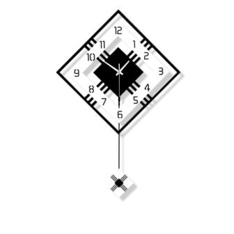 20 in. Black Wood Pendulum Wall Watch Clocks