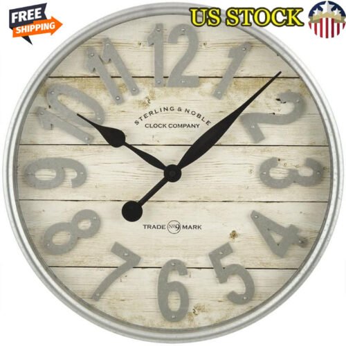 20 inch Farmhouse Wall Clock Analog Quartz Decorative Home Decor Accent Indoor