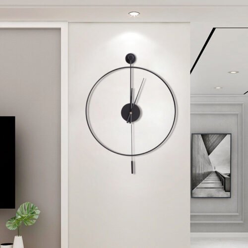 20inch Modern Large Decorative Wall Clock with Pendulum Non-Ticking Silent Clock