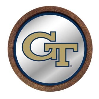 20 in. Georgia Tech Yellow Jackets Mirrored Barrel Top Mirrored Decorative Sign