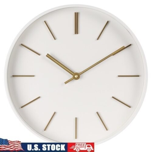 20in Modern Geometric Wall Clock Stylish White Frame Silent Mechanism Easy Hang