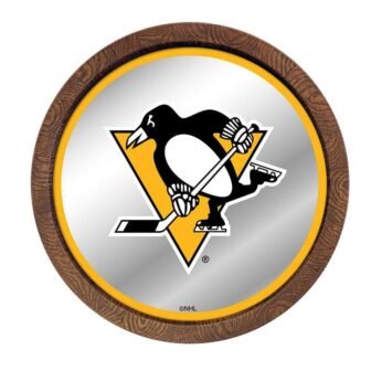 20 in. Pittsburgh Penguins Barrel Top Mirrored Decorative Sign