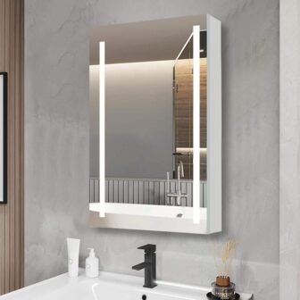 20 in. W x 30 in. H Rectangular LED Anti-fog Medicine Cabinet...