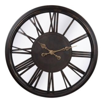 20 in. x 20 in. Black Kiera Grace Round Antique Jayce Living