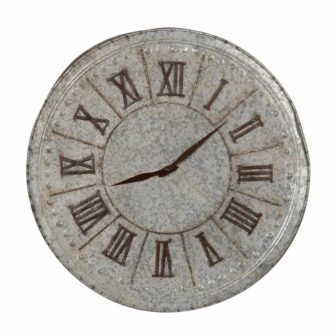 20" Roman Numeral Clock - Antique Silver, Gold