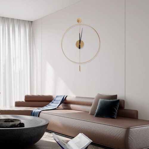 20"Round Metal Wall Clock Quartz Hanging Wall Clock Office Bedroom Decor Clock