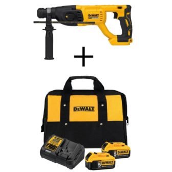 20V MAX Cordless Brushless 1 in. SDS Plus D-Handle Rotary Hammer, (2)...