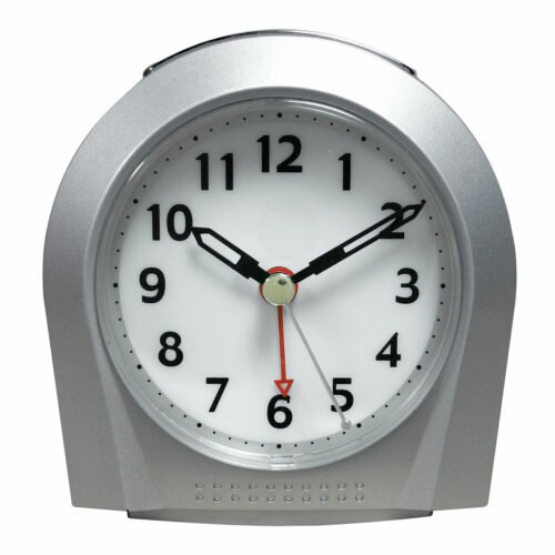 21103 Equity by La Crosse Night Vision Silent Sweep Analog Alarm Clock - Silver
