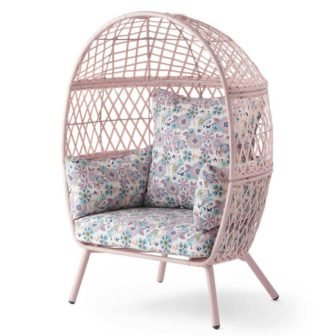 21.65 in. D x 27.17 in. W Kid's Ventura Wicker Outdoor Pink...