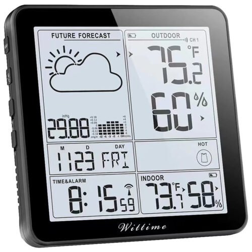 2180 Weather Station with Atomic Clock Indoor Outdoor Thermometer Wireless Wirel