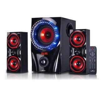 2.1 Channel Surround Sound Bluetooth Speaker System in Red