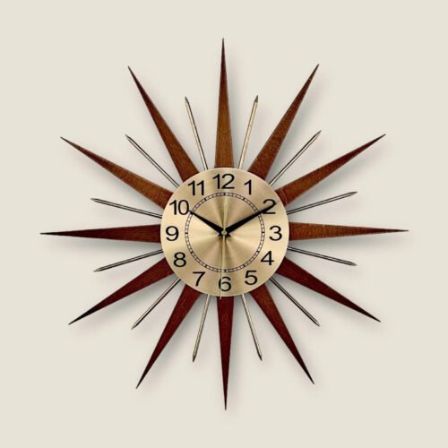 21" George Nelson Starburst Wall Clock Handmade 1970's Vintage Modern