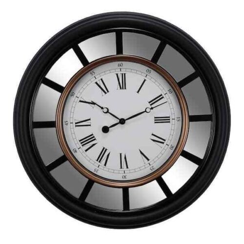 22 Inch Large Classic Brushed Black Copper Bezel Quartz Battery Home Wall Clock