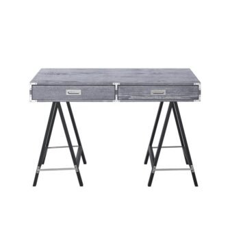 23.5 in. Rectangular Grey 2 Drawer Executive Desks with A-shaped Legs