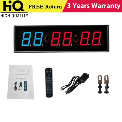 2.3" 6-Digit Gym Timer Clock Interval Timer with Buzzer Remote Control HOT