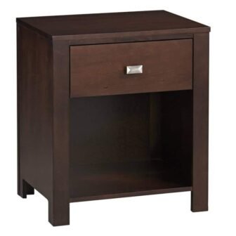 23 in. 1-Drawer Brown Wooden Nightstand