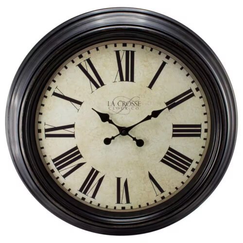 23 In. Antique Bronze Dial Quartz Analog Wall Clock with Roman Numerals