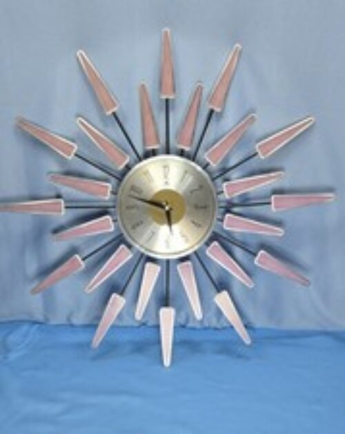 23" Satellite Retro Aluminum Wall Clock Infinity Instruments Starburst Stainless