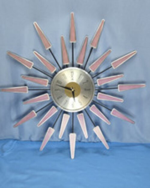 23" Satellite Retro Aluminum Wall Clock Infinity Instruments Starburst Stainless