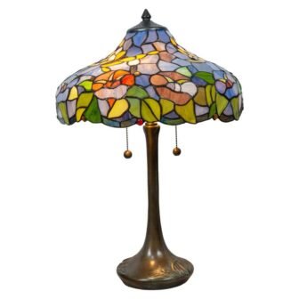 24.5 in. Tall Madrina Antique Bronze Finish Handmade Genuine Stained Glass Shade...