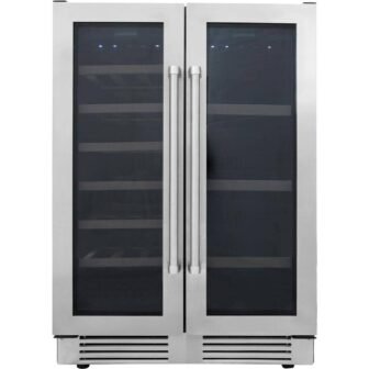 24 in. 21-Bottles and 95-Cans Indoor Independent Dual Zone Wine Beverage Center