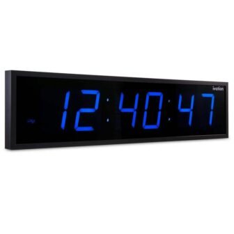 24 in. Large Digital Wall Clock, LED Digital Clock with Remote, Blue